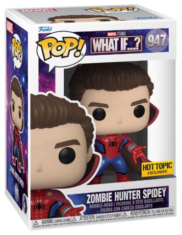 Figurine Funko Pop Marvel What If...? #947 Zombie Hunter Spidey démasqué
