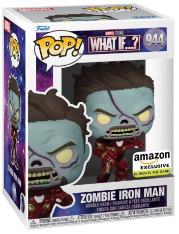 Figurine Funko Pop Marvel What If...? #944 Zombie Iron Man - Glow in the Dark