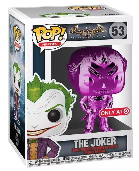 Figurine Pop Batman Arkham Asylum #53 pas cher : Le Joker chrome Violet