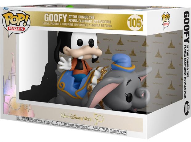 Figurine Funko Pop Walt Disney World 50ème Anniversaire  #105 Dingo sur Dumbo l'attraction des éléphants volants