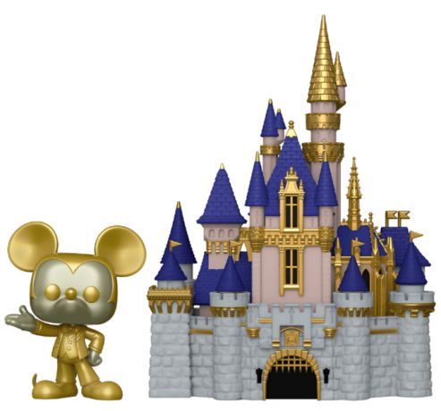 Figurine Funko Pop Walt Disney World 50ème Anniversaire  #26 Château de Cendrillon avec Mickey Mouse Or