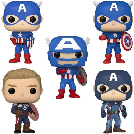 Figurine Funko Pop Marvel Comics Captain America : Through the Ages Pack