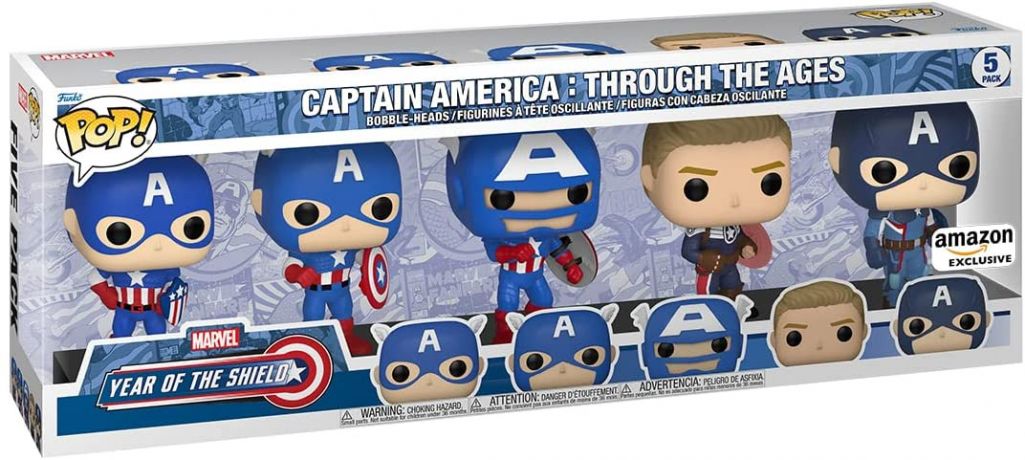 Figurine Funko Pop Marvel Comics Captain America : Through the Ages Pack