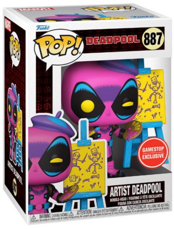Figurine Funko Pop Deadpool [Marvel] #887 Deadpool Artiste - Black Light