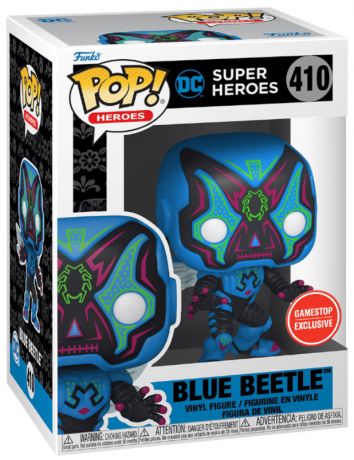 Figurine Funko Pop DC Super-Héros #410 Blue Beetle Glow in the Dark - Dia De Los DC