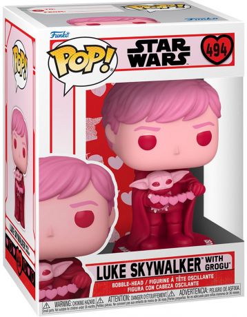 Figurine Funko Pop Star Wars : Saint-Valentin #494 Luke Skywalker avec Grogu - Saint-Valentin