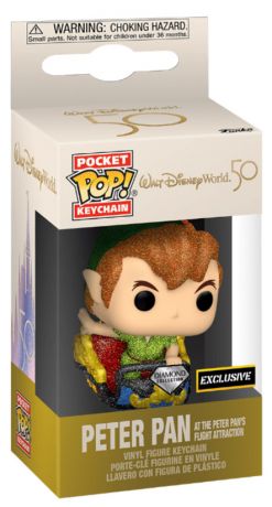 Figurine Funko Pop Walt Disney World 50ème Anniversaire  Peter Pan à l'attraction Peter Pan's Flight (Diamant) - Porte clés