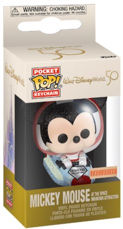 Figurine Funko Pop Walt Disney World 50ème Anniversaire  Mickey Mouse sur l'attraction Space Mountain (Diamant) - Porte clés