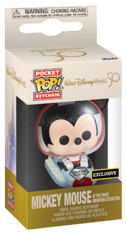 Figurine Funko Pop Walt Disney World 50ème Anniversaire  Mickey Mouse sur l'attraction Space Mountain (Diamant) - Porte clés