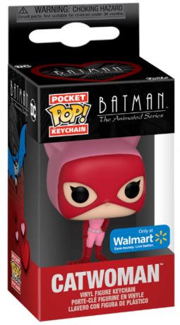 Figurine Funko Pop Batman : Série d'animation [DC] Catwoman (rose) - Porte-clés