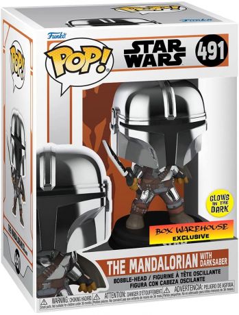 Figurine Funko Pop Star Wars : Le Mandalorien #491 Le Mandalorien avec Darksaber
