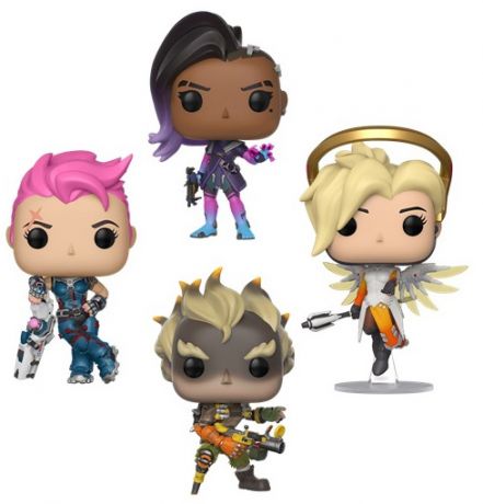 Figurine Funko Pop Overwatch Sombra / Zarya / junkrat / Mercy - Pack