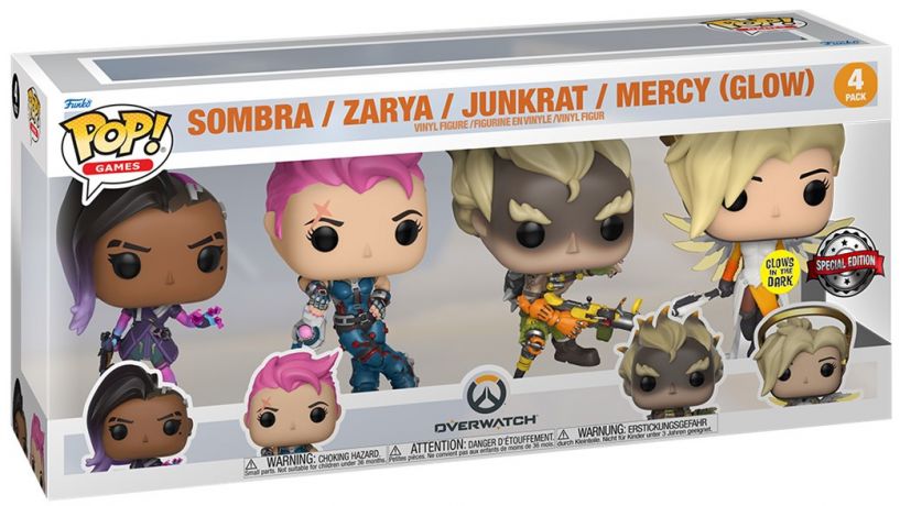 Figurine Funko Pop Overwatch Sombra / Zarya / junkrat / Mercy - Pack