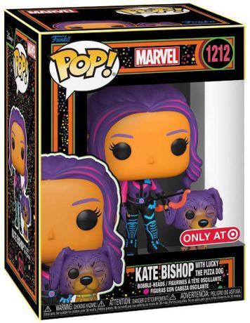 Figurine Funko Pop Hawkeye #1212 Kate Bishop with Lucky - Black Light