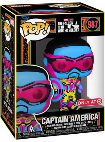 Figurine Funko Pop Falcon et le Soldat de l'Hiver #987 Captain America - Black Light