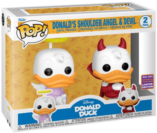 Figurine Funko Pop La Bande à Picsou [Disney] Ange et Diable de l'épaule de Donald - Pack