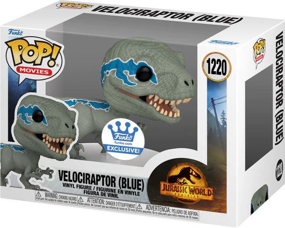 Figurine Funko Pop Jurassic World : Le Monde d'après #1220 Velociraptor (Bleu)