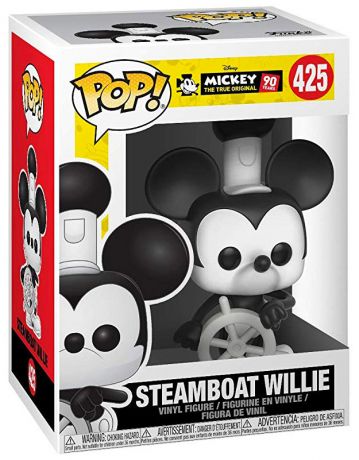 Figurine Funko Pop Mickey Mouse - 90 Ans [Disney] #425 Steamboat Willie - Avec Roue du Bateau