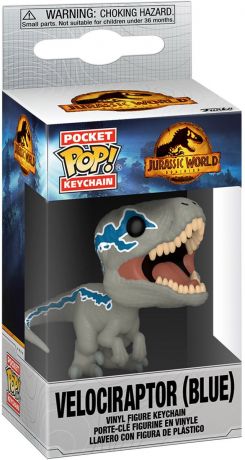 Figurine Funko Pop Jurassic World : Le Monde d'après Velociraptor Bleu - Porte clés