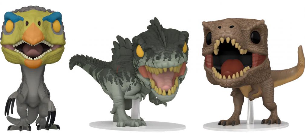 Figurine Funko Pop Jurassic World : Le Monde d'après Therizinosaurus - T-Rex - Giganotosaurus - Pack