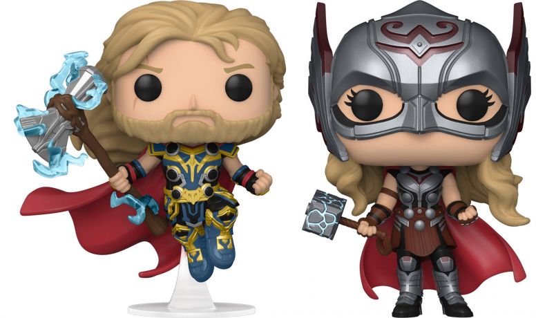 Figurine Funko Pop Thor : Love and Thunder Thor et Mighty Thor - Pack