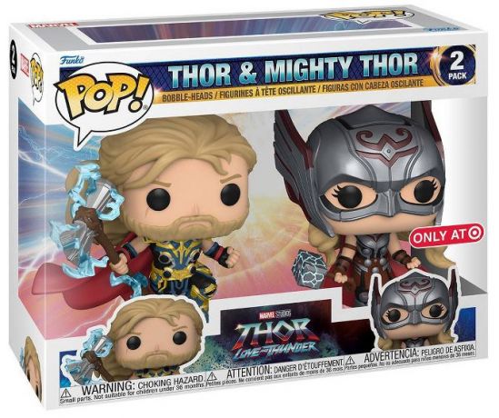 Figurine Funko Pop Thor : Love and Thunder Thor et Mighty Thor - Pack