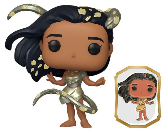 Figurine Funko Pop Disney Ultimate Princess #1077 Pocahontas - Métallique Pin doré