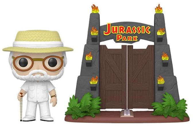 Figurine Funko Pop Jurassic Park #30 John Hammond avec le portail de Jurassic Park