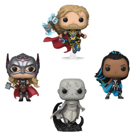 Figurine Funko Pop Thor : Love and Thunder Thor / Mighty Thor / Valkyrie / Gorr - Pack