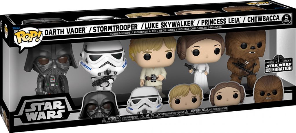 Figurine Funko Pop Star Wars 1 : La Menace fantôme #00 Darth Vader / StormTrooper / Luke Skywalker / Princess Leia / Chewbacca - 5 Pack