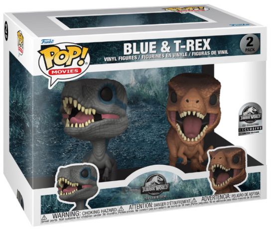 Figurine Funko Pop Jurassic World : Fallen Kingdom Blue & T-Rex - Pack