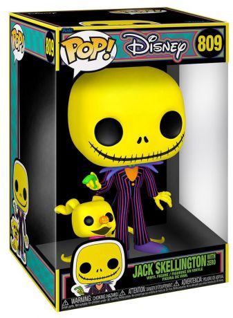 Figurine Funko Pop L'étrange Noël de M. Jack [Disney] #809 Jack Skellington avec Zero (Black Light) - 25 cm