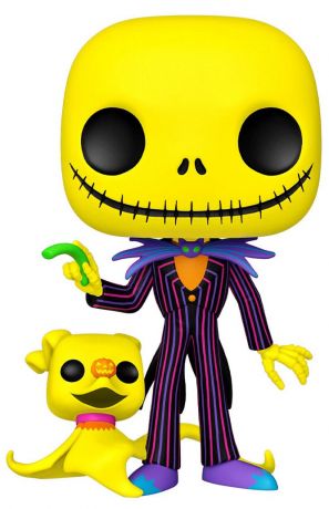 Figurine Funko Pop L'étrange Noël de M. Jack [Disney] #809 Jack Skellington avec Zero (Black Light) - 25 cm