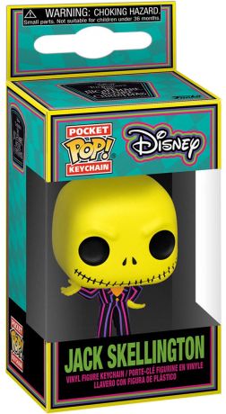 Figurine Funko Pop L'étrange Noël de M. Jack [Disney] Jack Skellington (Black Light) - Porte clés