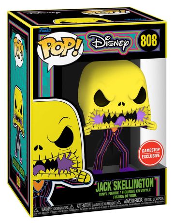 Figurine Funko Pop L'étrange Noël de M. Jack [Disney] #808 Jack Skellington Scary Face - Black Light