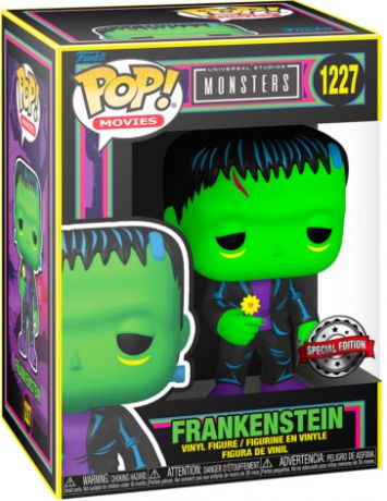 Figurine Funko Pop Universal Monsters #1227 Frankenstein avec fleur - Black Light