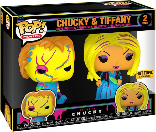 Figurine Funko Pop Chucky Tiffany et Chucky (Black Light) - Pack