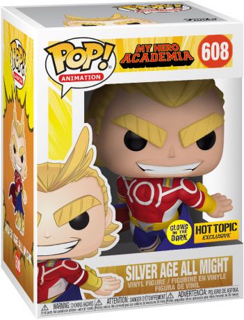 Figurine Funko Pop My Hero Academia #608 Silver Age All Might - Glow in the Dark - T-Shirt