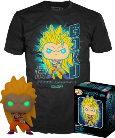 Figurine Funko Pop Dragon Ball Z #492 Goku Super Saiyan 3 - Glow In the Dark - T-Shirt