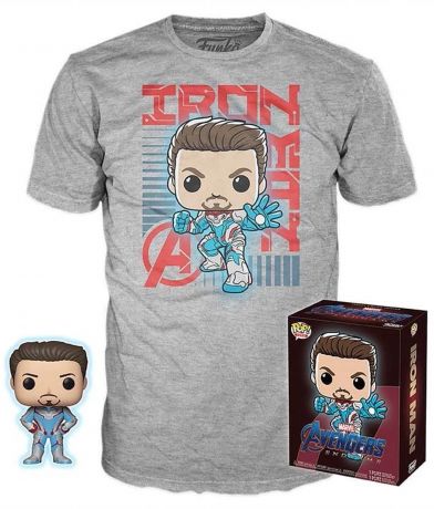 Figurine Funko Pop Avengers : Endgame [Marvel] #449 Tony Stark - Glow in the Dark - T-Shirt