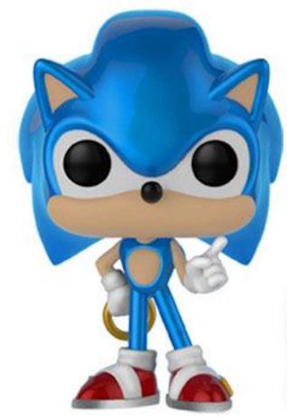 Figurine Funko Pop Sonic le Hérisson #283 Sonic avec Anneau - Métallique