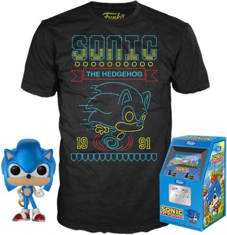 Figurine Funko Pop Sonic le Hérisson #283 Sonic avec Anneau - Métallique - T-Shirt