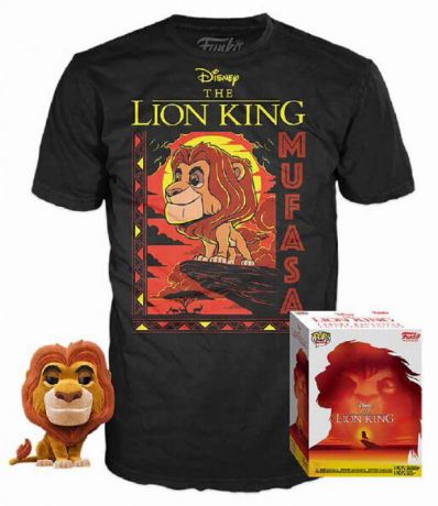 Figurine Funko Pop Le Roi Lion [Disney] #495 Mufasa - Flocked - T-Shirt