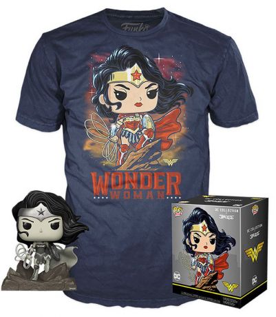 Figurine Funko Pop Wonder Woman [DC] #282 Wonder Woman (Jim Lee Deluxe) (Black & White) - T-Shirt