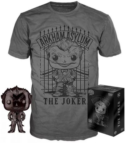 Figurine Funko Pop Batman Arkham Asylum #53 Le Joker chrome noir - T-Shirt
