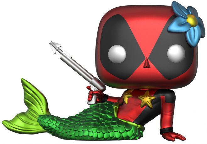 Figurine Funko Pop Deadpool [Marvel] #321 Deadpool en Sirène - Métallique - T-Shirt