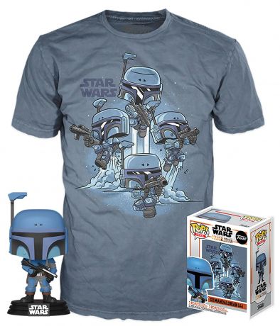 Figurine Funko Pop Star Wars : Le Mandalorien #354 Death Watch Mandalorian (Two Stripes) - T-Shirt