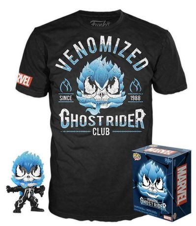 Figurine Funko Pop Venom [Marvel] #369 Ghost Rider Venomisé bleu - T-Shirt