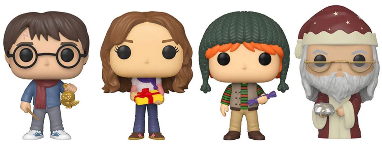 Figurine Funko Pop Harry Potter Harry Potter / Hermione Granger / Ron Weasley / Albus Dumbledore (Noël)