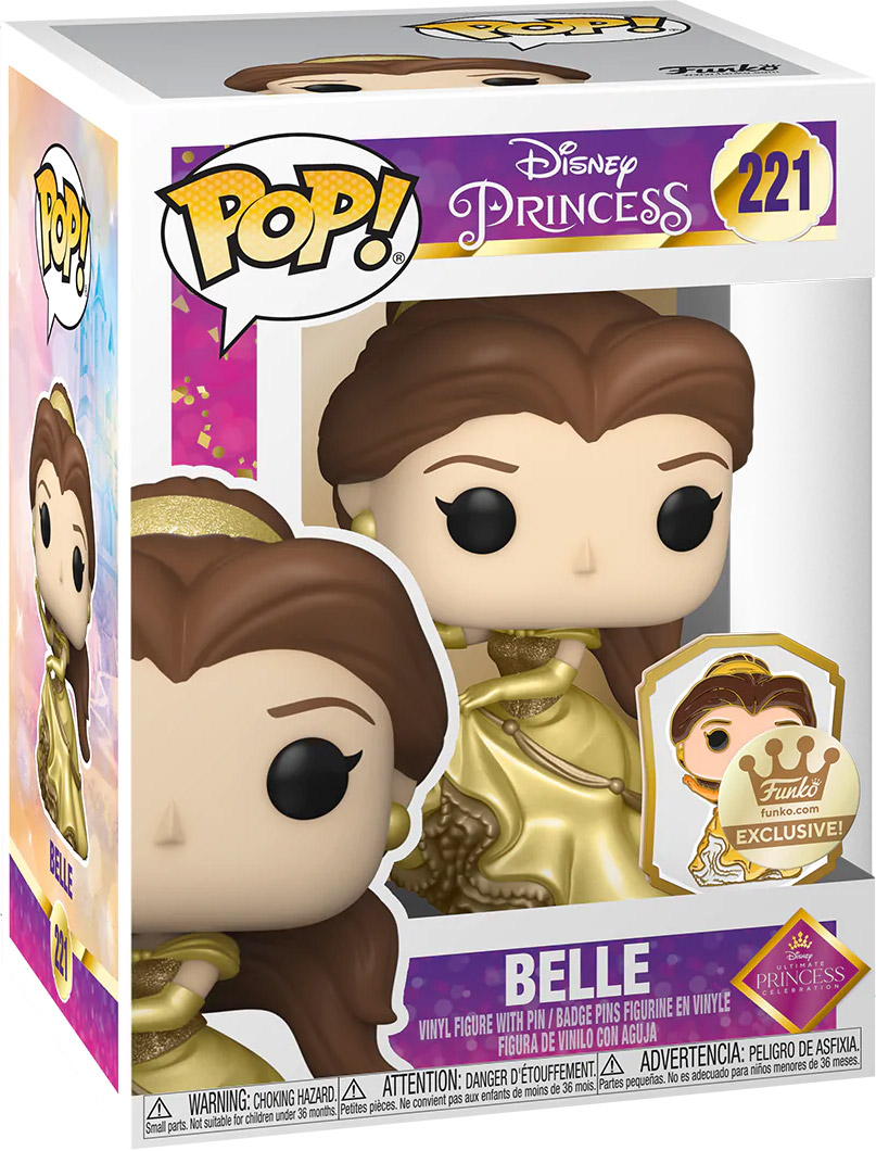 Figurine Pop Disney Ultimate Princess #221 pas cher : Belle - Métallique  sticker doré